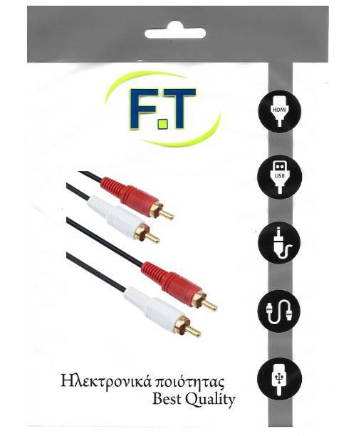 FTT16-002 2 rca- 2 rca επίχρυσο 2.5m