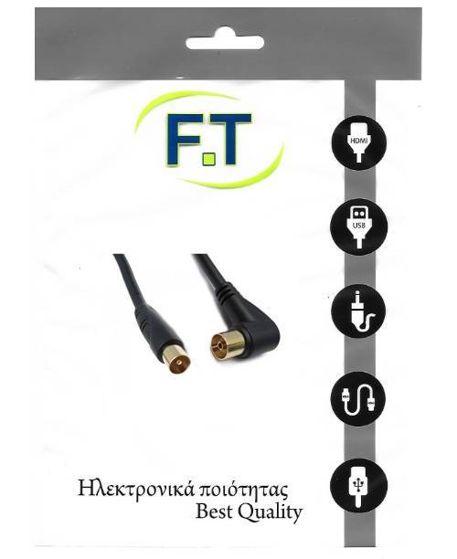 FTT16-211 BLACK Καλωδίωση TV-VIDEO Αρσ-Γωνιακό Θηλ RF 3c2v 1.5M