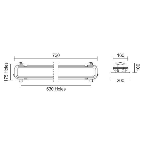 ΓΡΑΜΜΙΚΟ ΦΩΤΙΣΤΙΚΟ LED ΣΤΕΓΑΝΟ T8 2X9W
