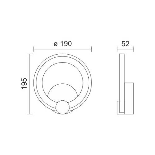 ΑΠΛΙΚΑ ΤΟΙΧΟΥ LED 6W 3000K