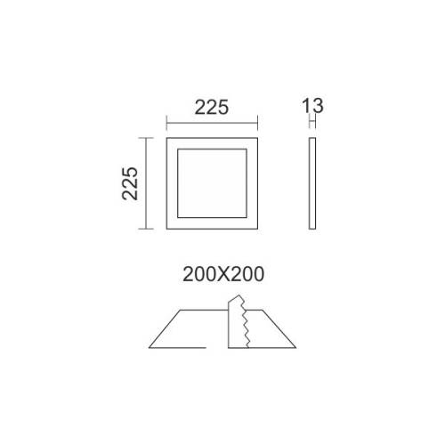 ΧΩΝΕΥΤΟ ΛΕΠΤΟ LED ΟΡΟΦΗΣ 18W 6000K