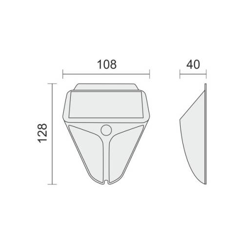 ΗΛΙΑΚΟ ΦΩΤΙΣΤΙΚΟ ΤΟΙΧΟΥ LED ΜΕ ΑΙΣΘΗΤΗΡΑ PIR 2W 6000K