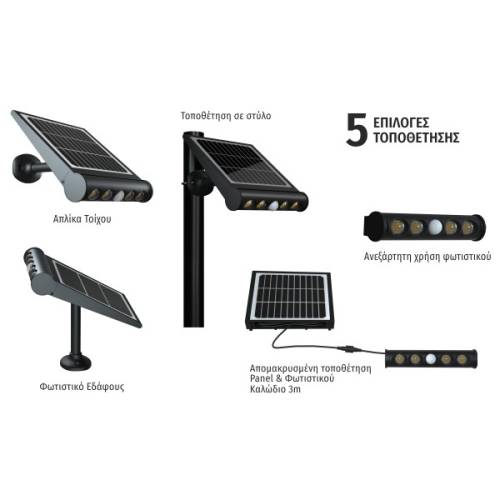 ΗΛΙΑΚΟΣ ΠΡΟΒΟΛΕΑΣ LED ΜΕ ΑΙΣΘΗΤΗΡΑ PIR 8W 6000K