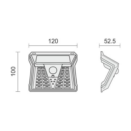 ΗΛΙΑΚΟ ΦΩΤΙΣΤΙΚΟ ΤΟΙΧΟΥ LED ΜΕ ΑΙΣΘΗΤΗΡΑ PIR 2W 6000K