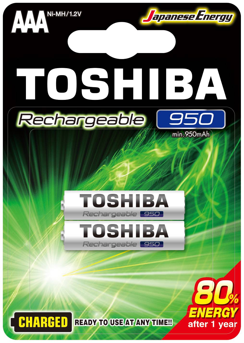 Toshiba Rechargeable AAA 950mAh (blister 2 pcs) - TOSHIBA TNH-03GAE